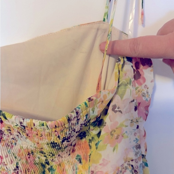 Full Tilt Yellow Spaghetti Strap Floral Sundress Size S - Picture 6 of 7